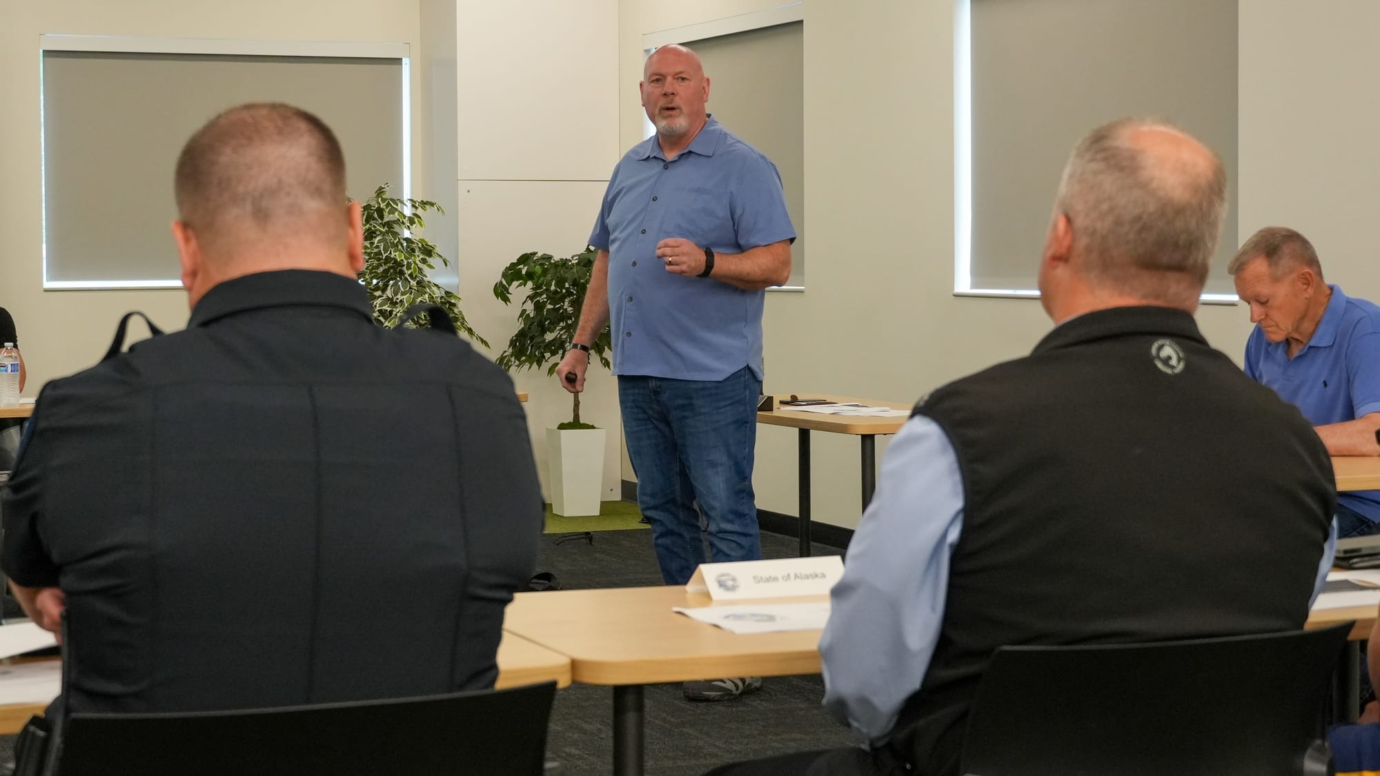 Matanuska-Susitna Borough Manager Mike Brown speaks at a public safety working session