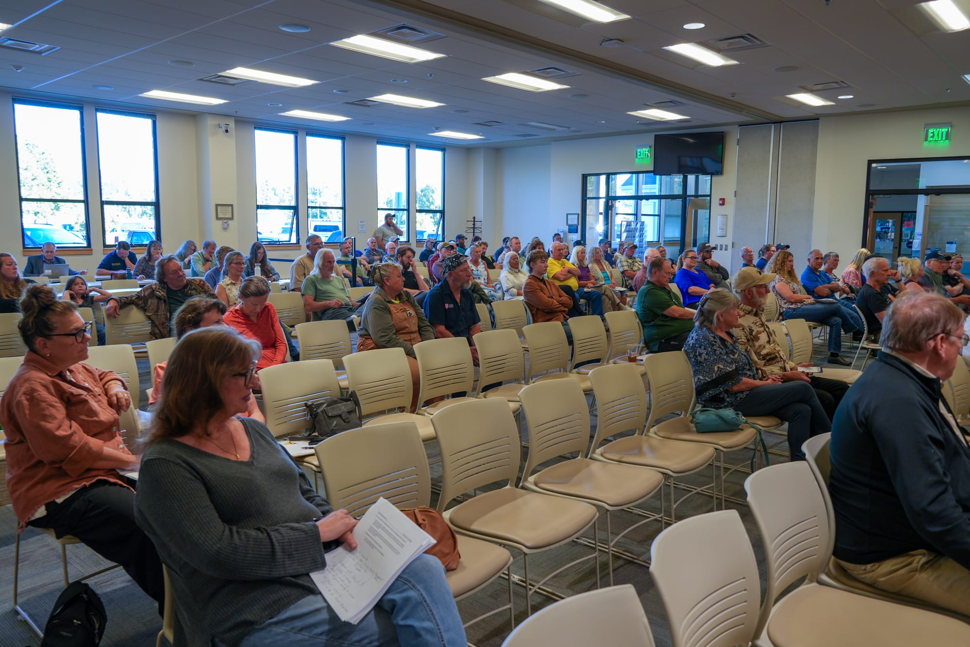 Dozens of residents attended a Aug. 5, 2025 Matanuska-Susitna Borough Assembly meeting