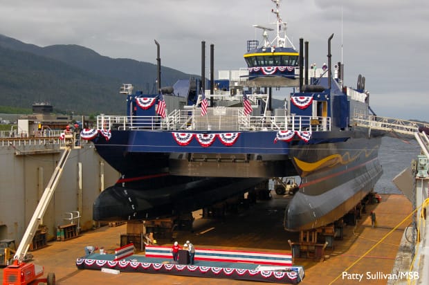 The M/V Susitna sits in dry dock