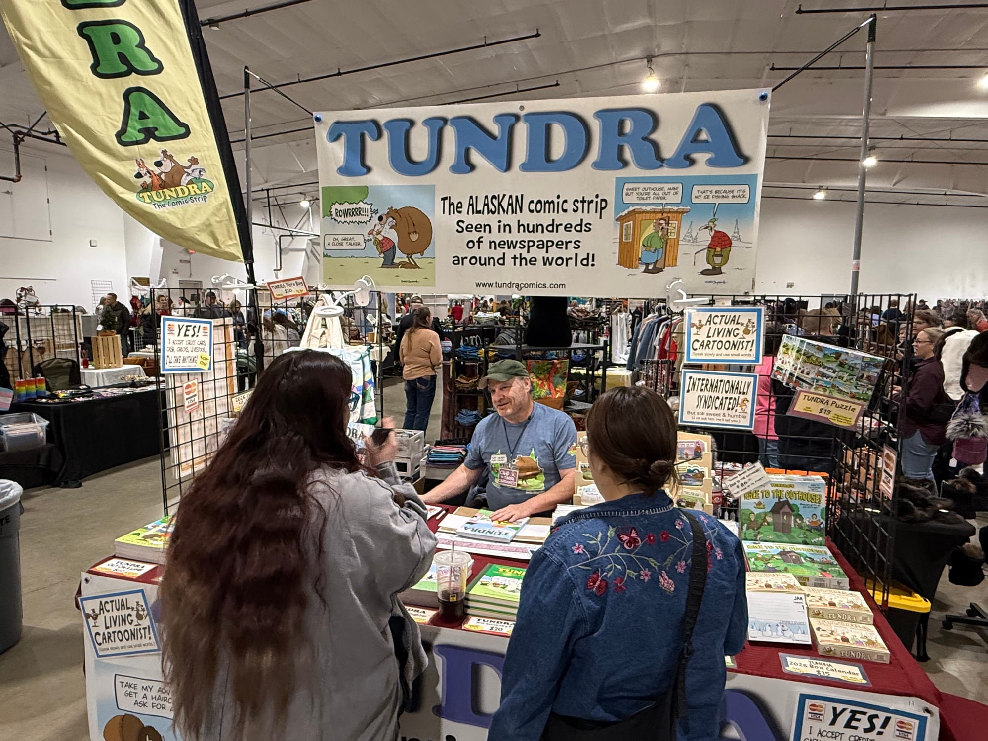 Palmer’s Chad Carpenter talks to fans of his comic strip “Tundra” 