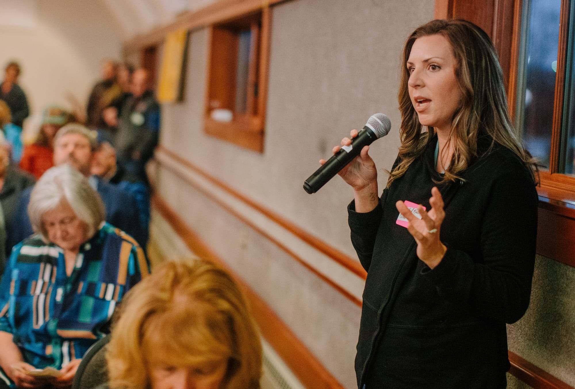 Kendal Kruse speaks at Mat-Su Sentinel's Flip the Script Election Connection event