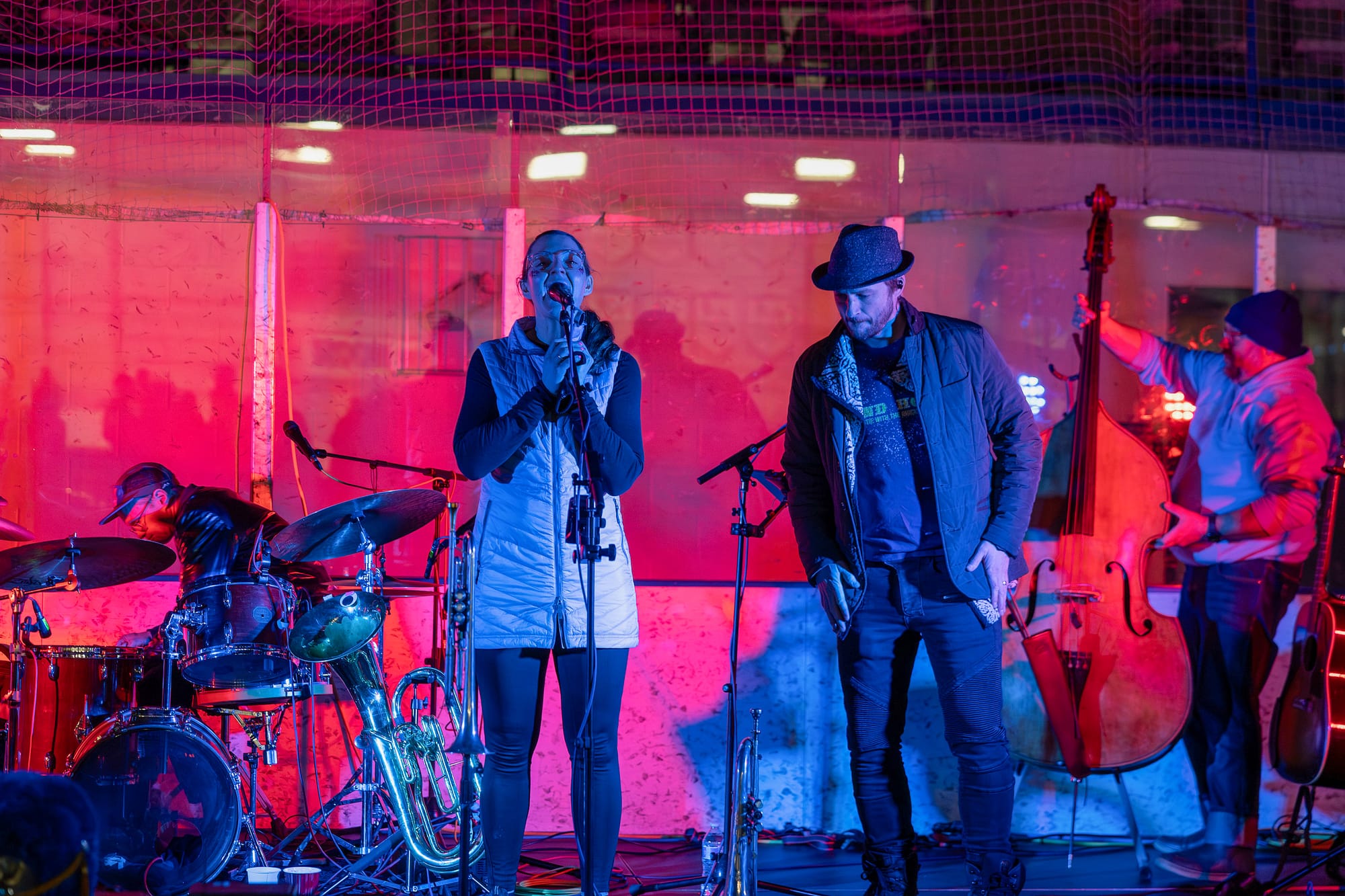 Mat-Su Sentinel founder Amy Bushatz speaks from the stage 