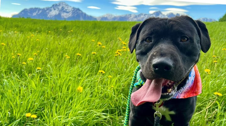 A dog visits a Mat-Su Borough trail