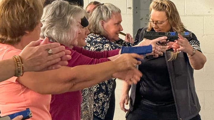 Donna Anthony, owner of Point Blank Firearms and Self Defense in Palmer, teaches a handgun course