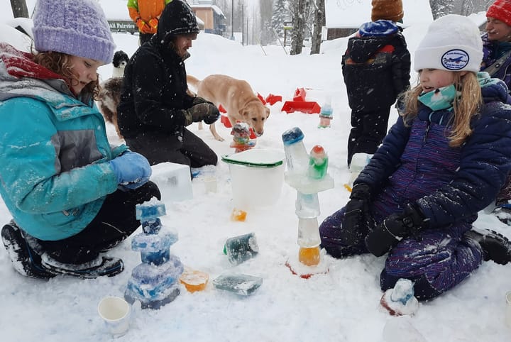 Children play at the Talkeetna Ice Festival